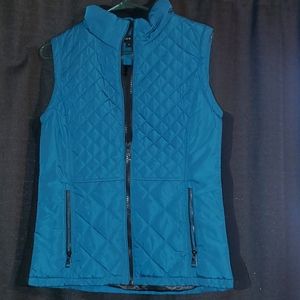 Dark teal and black vest